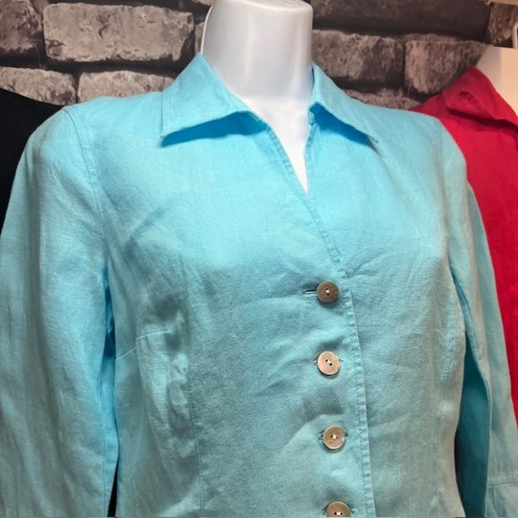 Talbots Set Of 3 Linen Button Down Blouses Size 2 - Picture 2 of 9